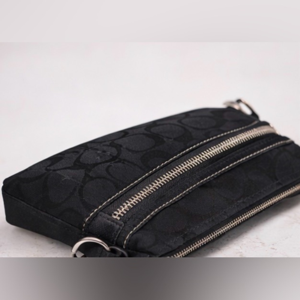 Coach Penelope Swingpack Black Signature Canvas Leather Crossbody Messenger Bag - Picture 10 of 11